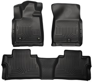 Toyota Tundra Crew Max Floor Liners - Front + 2nd Seat - Husky Liners - WeatherBeater - Black - 2014